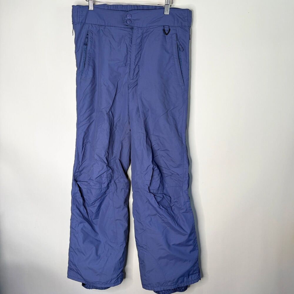 Columbia Vintage 90's Full Side Zip Ski Snow Pants Blue Womens Size L F2 SL8087